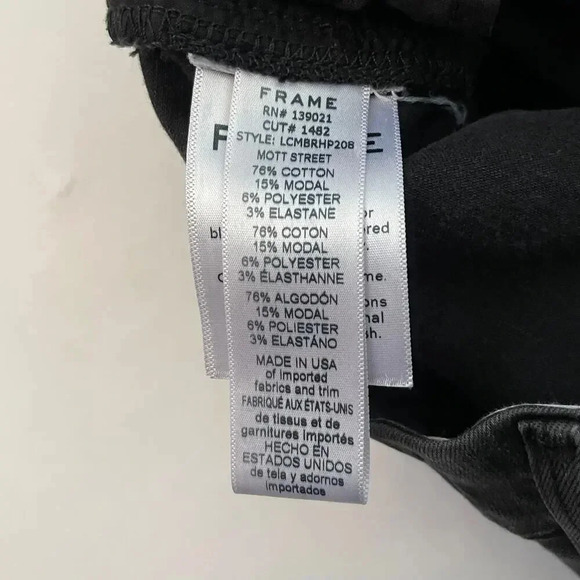 FRAME Le Crop Mini Boot - Black Stretch Denim Jeans - Size 25 - Picture 6 of 6